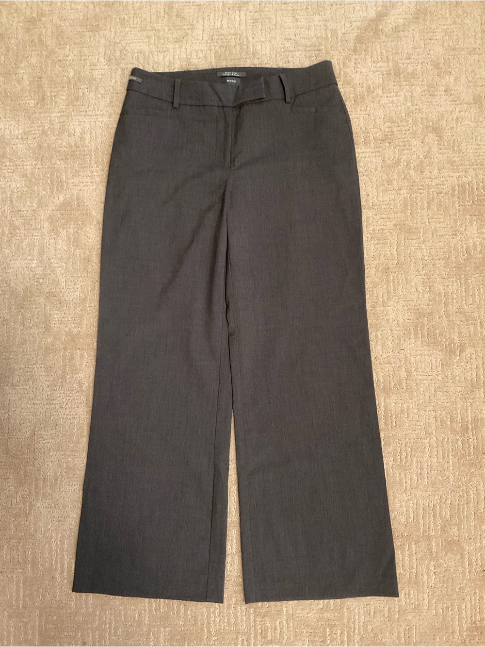🩶 Mexx Women Wide Leg Wool Blend Gray Dress Pants Sz 8 Minimalist Office EUC